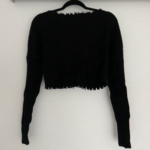 Cropped knit sweater